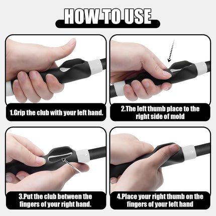 Golf Grip Trainer for Right-Handed Players Perfect Grip & Swing Training Aid Easy to Attach to Any Golf Club.