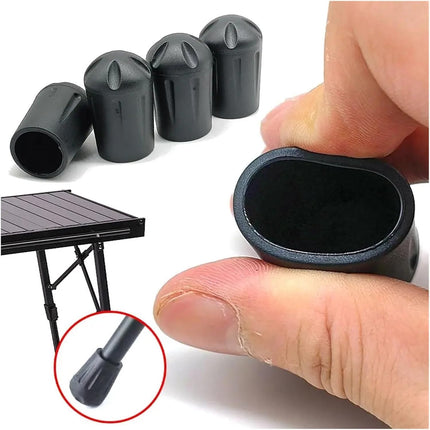 18mm Silicone Chair Leg Caps - 4 Pack Black Floor Protectors Scratch Resistant Furniture Pads.