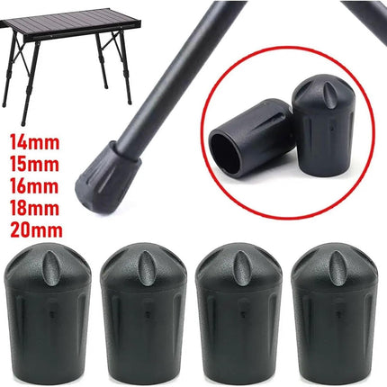 18mm Silicone Chair Leg Caps - 4 Pack Black Floor Protectors Scratch Resistant Furniture Pads.