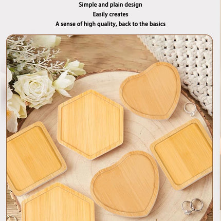 Bamboo Glass Coasters with Raised Edge Set of 4 - Heat & Water Ring Protection Table Mats - Rustic Style.