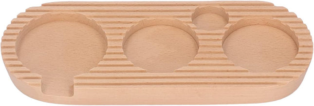 4-in-1 Walnut Espresso Organizer - 51mm/53mm Coffee Tamper Holder for Filter Holder & Accessories.