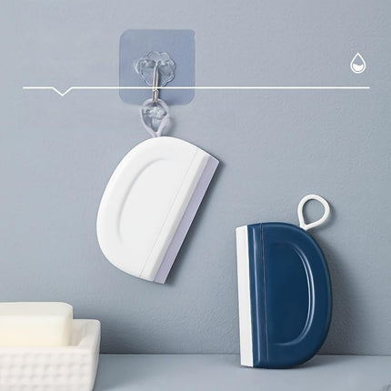 2 Pack Silicone Squeegee with Hanging Hook for Bathroom Mirror and Car Streak-Free Cleaning Tool.