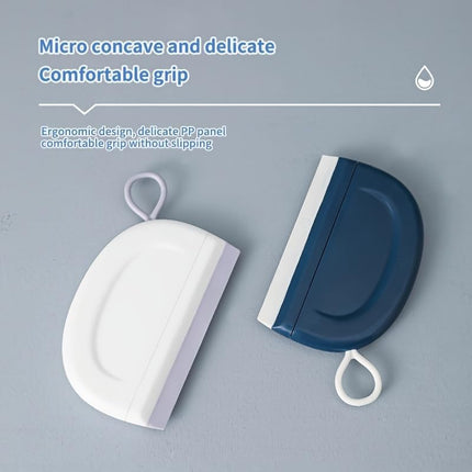 2 Pack Silicone Squeegee with Hanging Hook for Bathroom Mirror and Car Streak-Free Cleaning Tool.