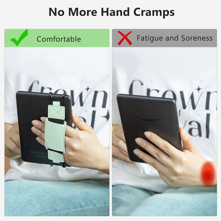 Elastic Green Handband for 6-7.5 inch E-book Tablet - High Stretch E-Reader Accessory.