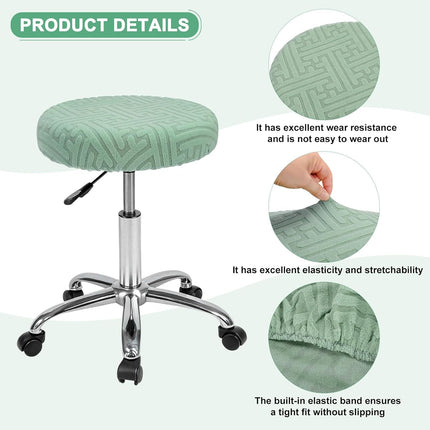 Elastic Chair Cover Round 30-36cm Mint Green Washable Stretchable Stool Cover.