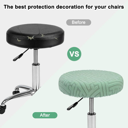 Elastic Chair Cover Round 30-36cm Mint Green Washable Stretchable Stool Cover.