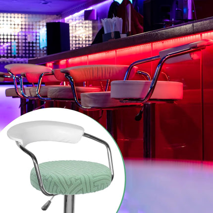 Elastic Chair Cover Round 30-36cm Mint Green Washable Stretchable Stool Cover.