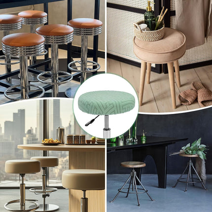 Elastic Chair Cover Round 30-36cm Mint Green Washable Stretchable Stool Cover.
