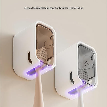 2 Pack Toilet Brush Holder with Lid No Drilling Waterproof Dustproof Bathroom Wall Mounted.