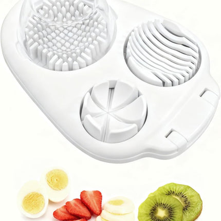 3-in-1 Egg Slicer - Perfect Slices & Chunks - Multifunctional Cutter for Eggs Soft Fruits and Vegetables.