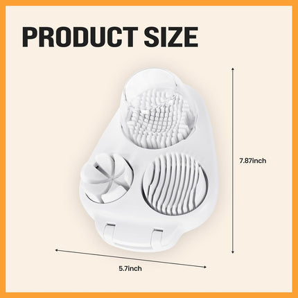 3-in-1 Egg Slicer - Perfect Slices & Chunks - Multifunctional Cutter for Eggs Soft Fruits and Vegetables.