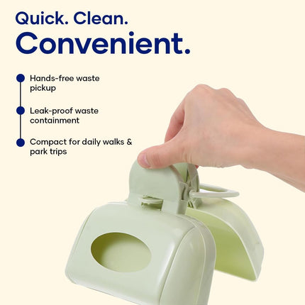 3-in-1 Dog Poop Bag Dispenser Blue Portable Leakproof Easy to Use Pet Waste Cleaning Helper.