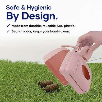 3-in-1 Dog Poop Bag Dispenser Blue Portable Leakproof Easy to Use Pet Waste Cleaning Helper.