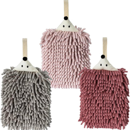 Chenille Hand Towel Set of 3 Quick Drying Super Absorbent with Hanging Loop for Kitchen and Bathroom.