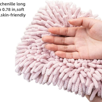 Chenille Hand Towel Set of 3 Quick Drying Super Absorbent with Hanging Loop for Kitchen and Bathroom.