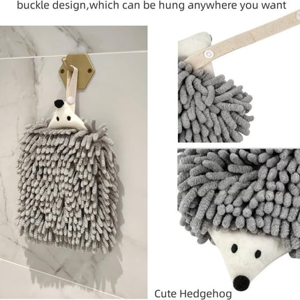 Chenille Hand Towel Set of 3 Quick Drying Super Absorbent with Hanging Loop for Kitchen and Bathroom.