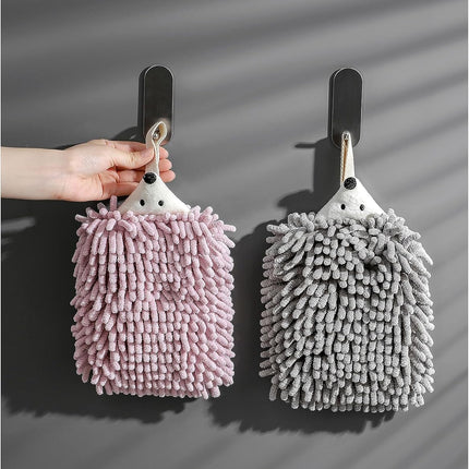 Chenille Hand Towel Set of 3 Quick Drying Super Absorbent with Hanging Loop for Kitchen and Bathroom.