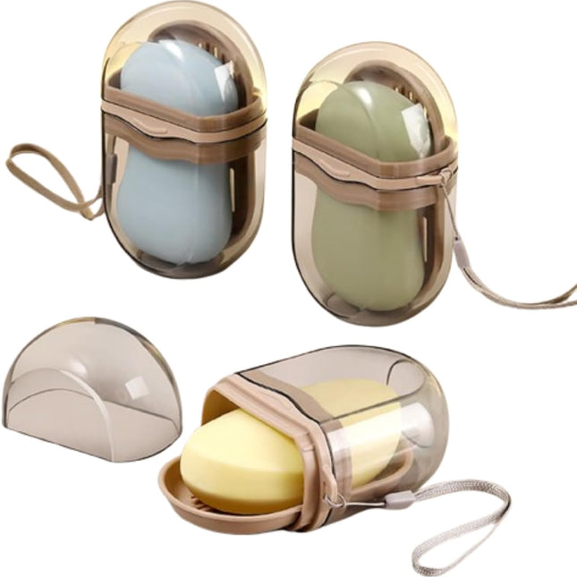 Travel Soap Case Set of 2 Leakproof with Soap Saver for Vacation Sports and Home.