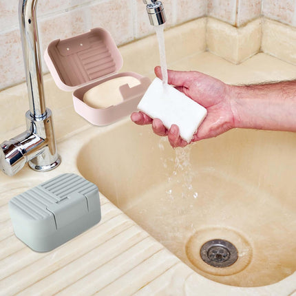 2 Pack Travel Soap Case with Lever - Holder for Soap & Shampoo Bars with Secure 4-Point Closure.
