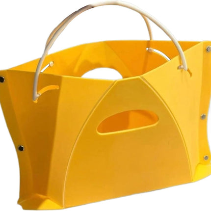 Foldable Step Stool with Handle - Anti-Slip Step for Kids & Adults - Ideal for Kitchen Bathroom Camping - Yellow - Pack of 1.