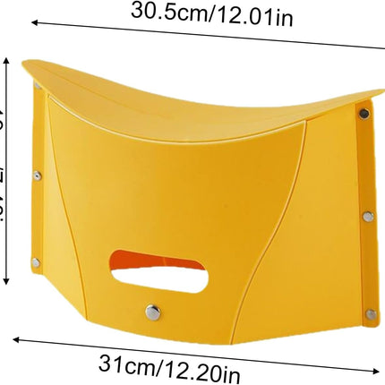 Foldable Step Stool with Handle - Anti-Slip Step for Kids & Adults - Ideal for Kitchen Bathroom Camping - Yellow - Pack of 1.