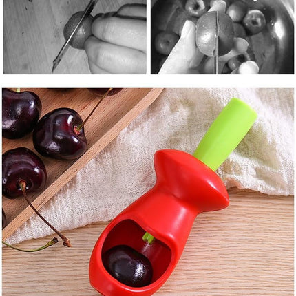 Cherry and Olive Pitter with Splatter Protection for Clean Work - Handy Kitchen Tool.