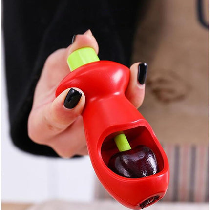 Cherry and Olive Pitter with Splatter Protection for Clean Work - Handy Kitchen Tool.