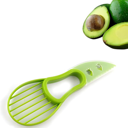 3-in-1 Avocado Tool - Safe Cutter, Pitter and Spoon in One - Green - Set of 1.