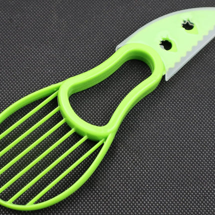 3-in-1 Avocado Tool - Safe Cutter, Pitter and Spoon in One - Green - Set of 1.