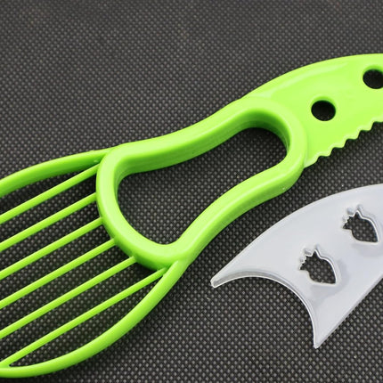 3-in-1 Avocado Tool - Safe Cutter, Pitter and Spoon in One - Green - Set of 1.