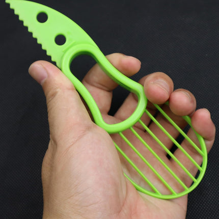 3-in-1 Avocado Tool - Safe Cutter, Pitter and Spoon in One - Green - Set of 1.