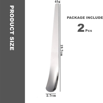 2 Piece Square Dessert Spoons Stainless Steel Cake Ice Cream Coffee Spoons Silver.