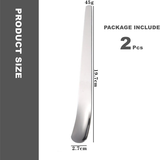 2 Piece Square Dessert Spoons Stainless Steel Cake Ice Cream Coffee Spoons Silver.