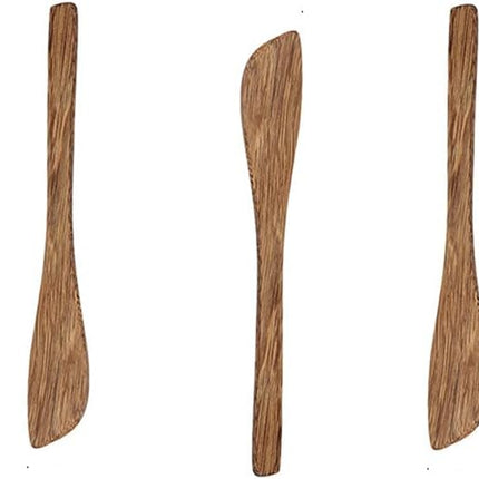 3-Piece Teak Kitchen Utensil Set Safe for Non-Stick Pans Heat Resistant Cooking Tools.
