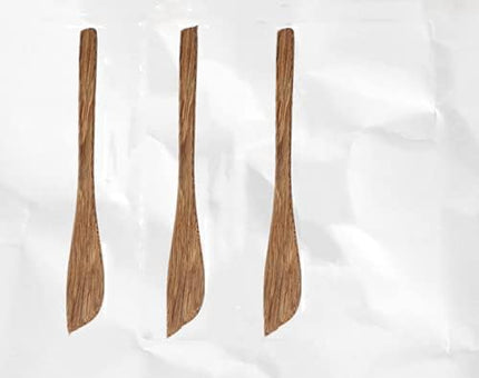 3-Piece Teak Kitchen Utensil Set Safe for Non-Stick Pans Heat Resistant Cooking Tools.