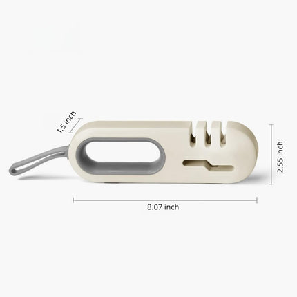 4-in-1 Kitchen Sharpener White Grey for Fruit Knives Steel Knives and Scissors.