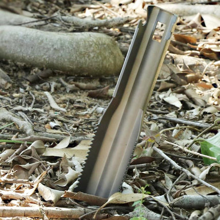6-in-1 Mini Titanium Multitool Shovel Silver Camping Hiking Outdoor Portable Tool.