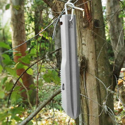 6-in-1 Mini Titanium Multitool Shovel Silver Camping Hiking Outdoor Portable Tool.