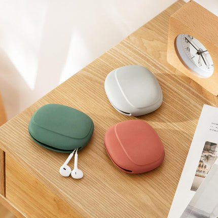 3 Pack Headphone Case Grey Red Green Portable Wireless Cable Storage Organizer for Mobile Phone Accessories.
