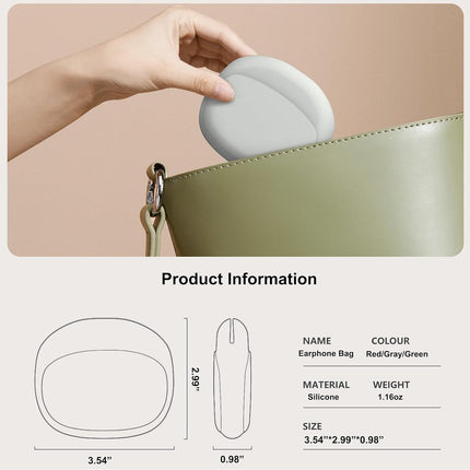 3 Pack Headphone Case Grey Red Green Portable Wireless Cable Storage Organizer for Mobile Phone Accessories.