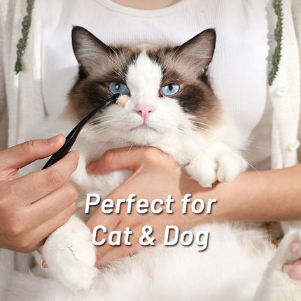 4 Pack Black Pet Tear Stain Remover Brush with Ergonomic Handle and Washable Bristles.
