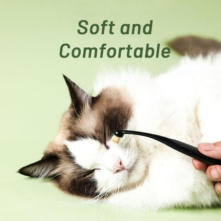 4 Pack Black Pet Tear Stain Remover Brush with Ergonomic Handle and Washable Bristles.