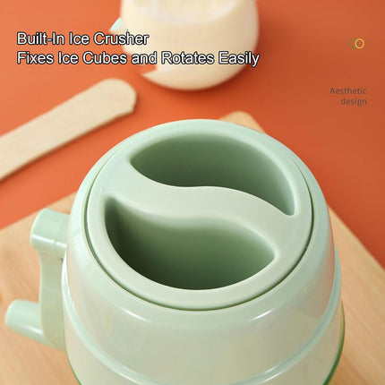 1 Piece Green Manual Multifunctional Slushy Machine Ice Crusher Portable Snow Cone Maker Household Small Ice Breaker for Cafes Restaurants Ice Cream Shops.