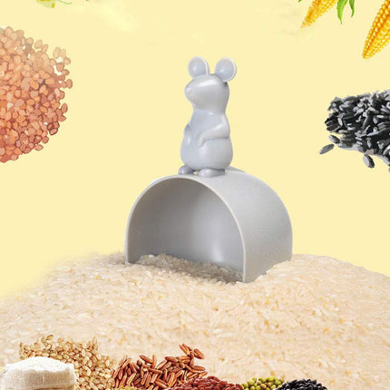 Cartoon Mouse Grey Rice Paddle - Kitchen Tool for Grains.