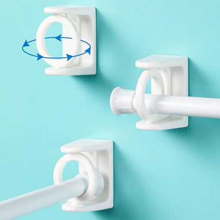 4 Pack White Curtain Rod Brackets with Rotating Function Support Shower Rod Tension Mounting for Home or Hotel.