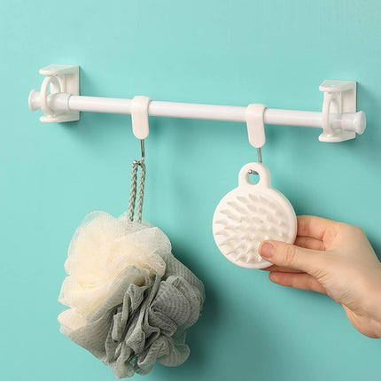 4 Pack White Curtain Rod Brackets with Rotating Function Support Shower Rod Tension Mounting for Home or Hotel.
