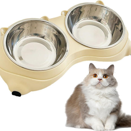 Cat Food Bowl - 1 Piece - Spillproof Pet Bowl - Double Layer Design for Cats.