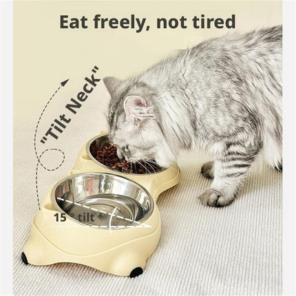 Cat Food Bowl - 1 Piece - Spillproof Pet Bowl - Double Layer Design for Cats.