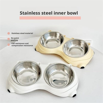 Cat Food Bowl - 1 Piece - Spillproof Pet Bowl - Double Layer Design for Cats.