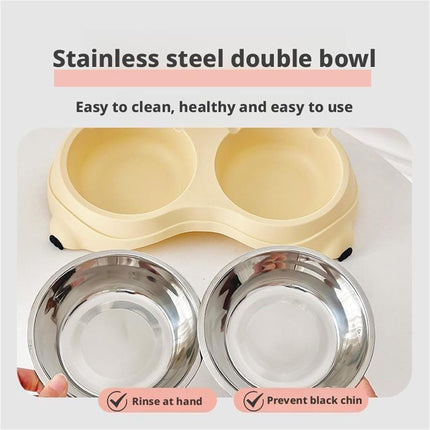 Cat Food Bowl - 1 Piece - Spillproof Pet Bowl - Double Layer Design for Cats.